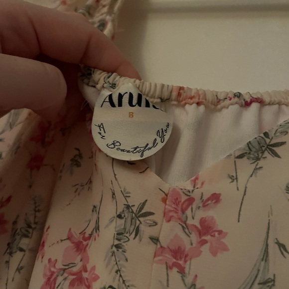 ARULA Floral Long Sleeve Dress - Pink and Cream - Picture 2 of 5